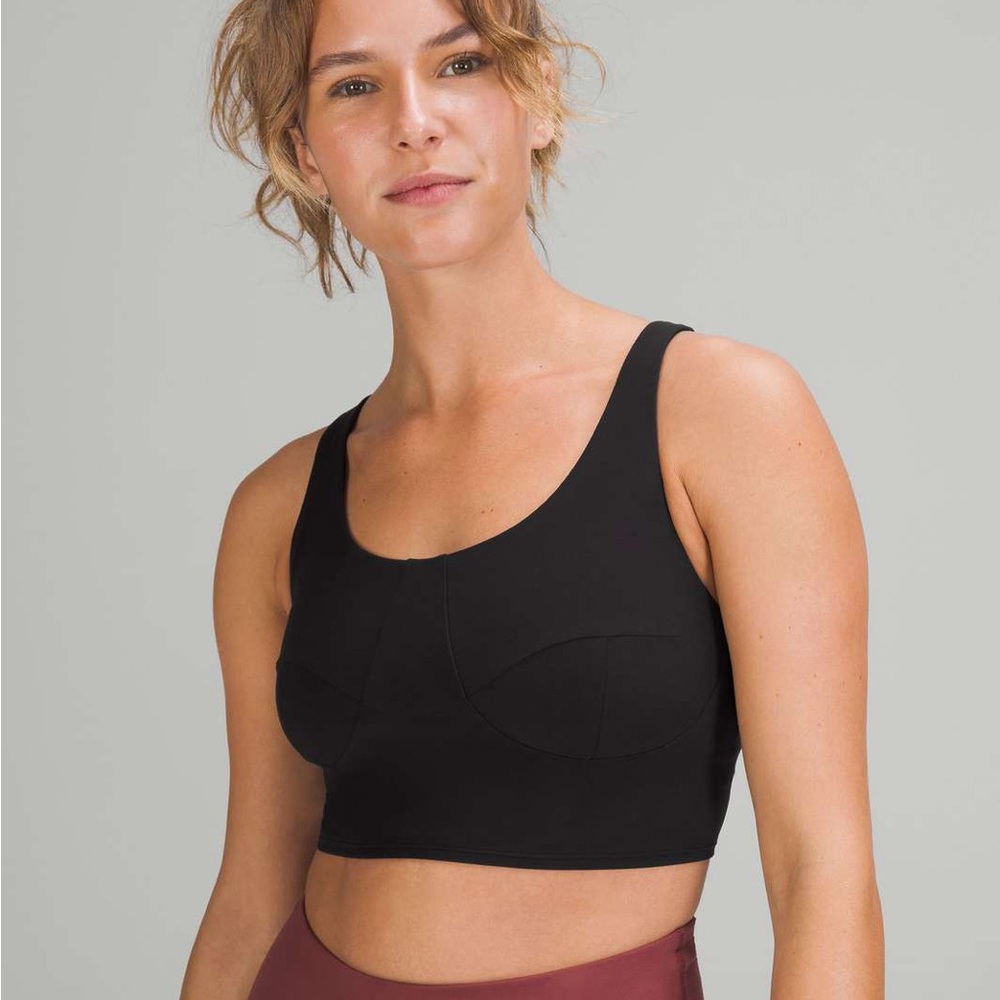 Lululemon Nulu Sports Bra 4 Front-Darting Yoga Bra Light Support Black Small